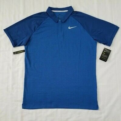 Brand new Mens Size Large Blue Nike Dri Fit Golf Polo Shirt 891190-465 retails $65
