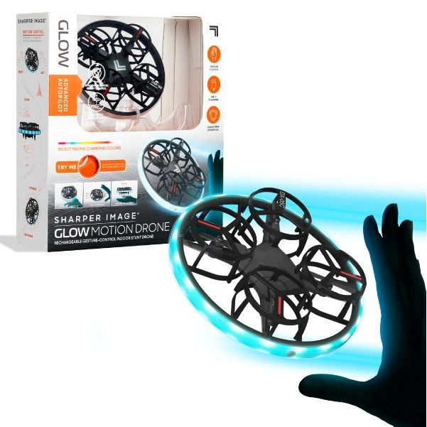 SHARPER IMAGE Glow Motion Rechargeable Gesture-Control Indoor Stunt Drone