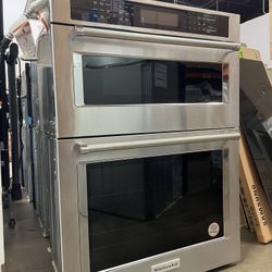 🔥 NEW KitchenAid 30" Built-In Electric Convection Double Wall Oven Microwave  Air Fry KOEC530PSS