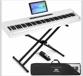 MU-STAR 88-Key White Digital Piano