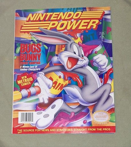 Nintendo Power Vol #57 Feb ‘94 Bugs Bunny w/Super Metroid Poster & Trading Cards