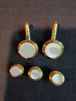 Vintage Dior gold-tone mother of pearl cufflink set
