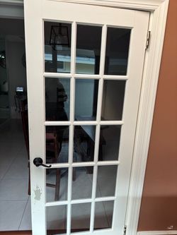 White French Door with Glass Panels