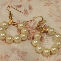 Small Pearl Hoops
