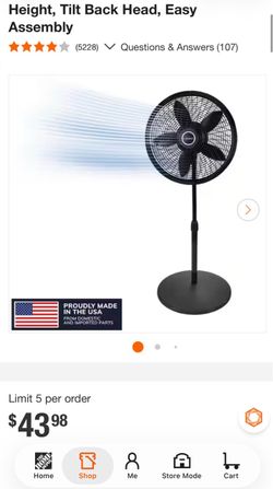 LASKO CYCLONE 18" 3-SPEED OSCILLATING, ADJUSTABLE HEIGHT PEDESTAL FAN S18910