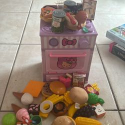 Hello Kitty Small Play Kitchen With All Foods Toys