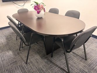 Conference Table with 6 Chairs Set