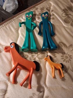 Gumby and Pokey Vintage Rubber Toy Figures Set