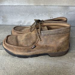 Justin Men’s Cappie Dark Chukka Work Boots 232 Brown Leather Lace Up Size 10 M