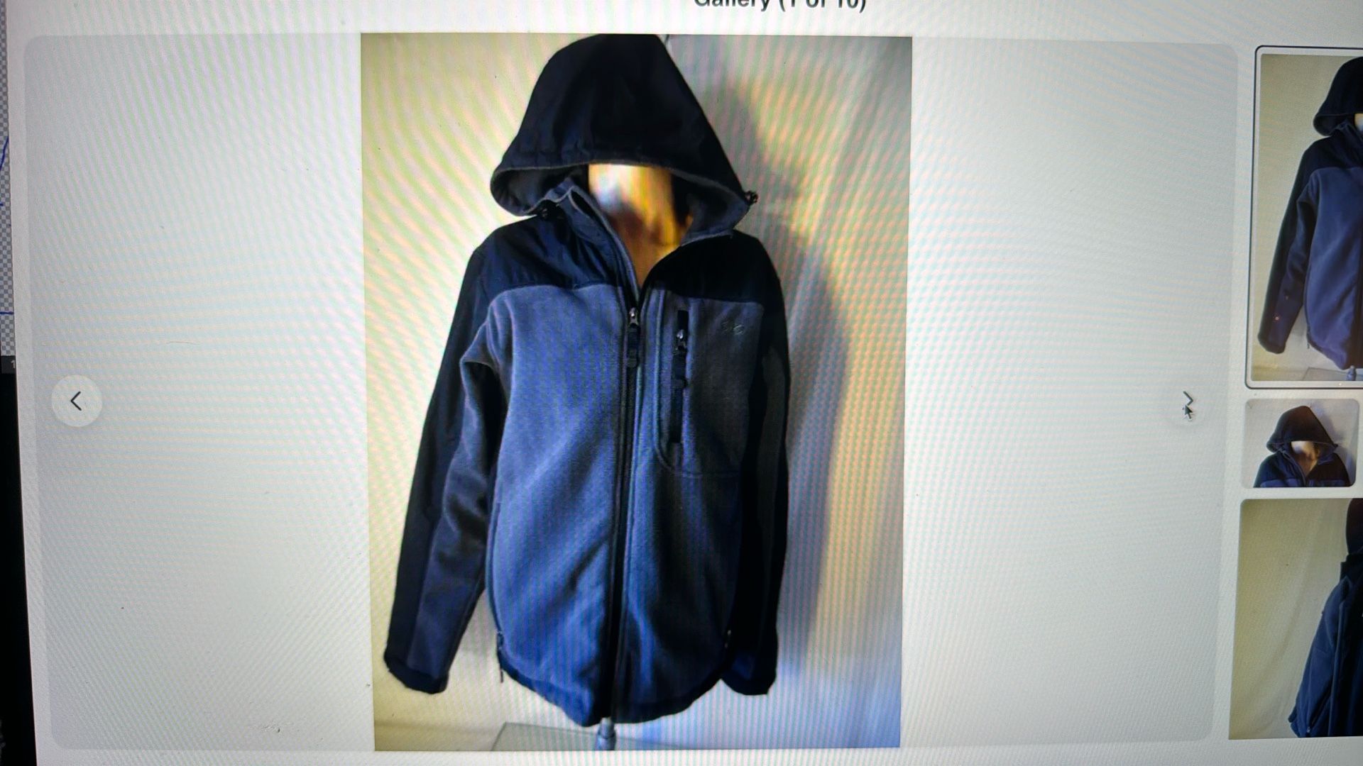 Nordic Track Windbreaker Fleece Active Wear Jacket Black & Gray Size Small