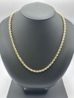 22" 14k Solid Gold Rope Chain 4.5mm