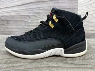 Jordan 12 Retro Reverse Taxi Sneakers – Size 10 – Black/White/Gold (A1D026965)