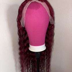Deep Red Wavy Lace Front Wig $210 obo