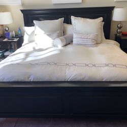 King Size Bed Frame & 2 Night Stands (Pottery Barn