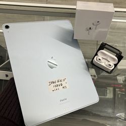 Blue Apple iPad Air, 13”, 128gb, With WiFi. Low Prices, $50 Down W/approval 