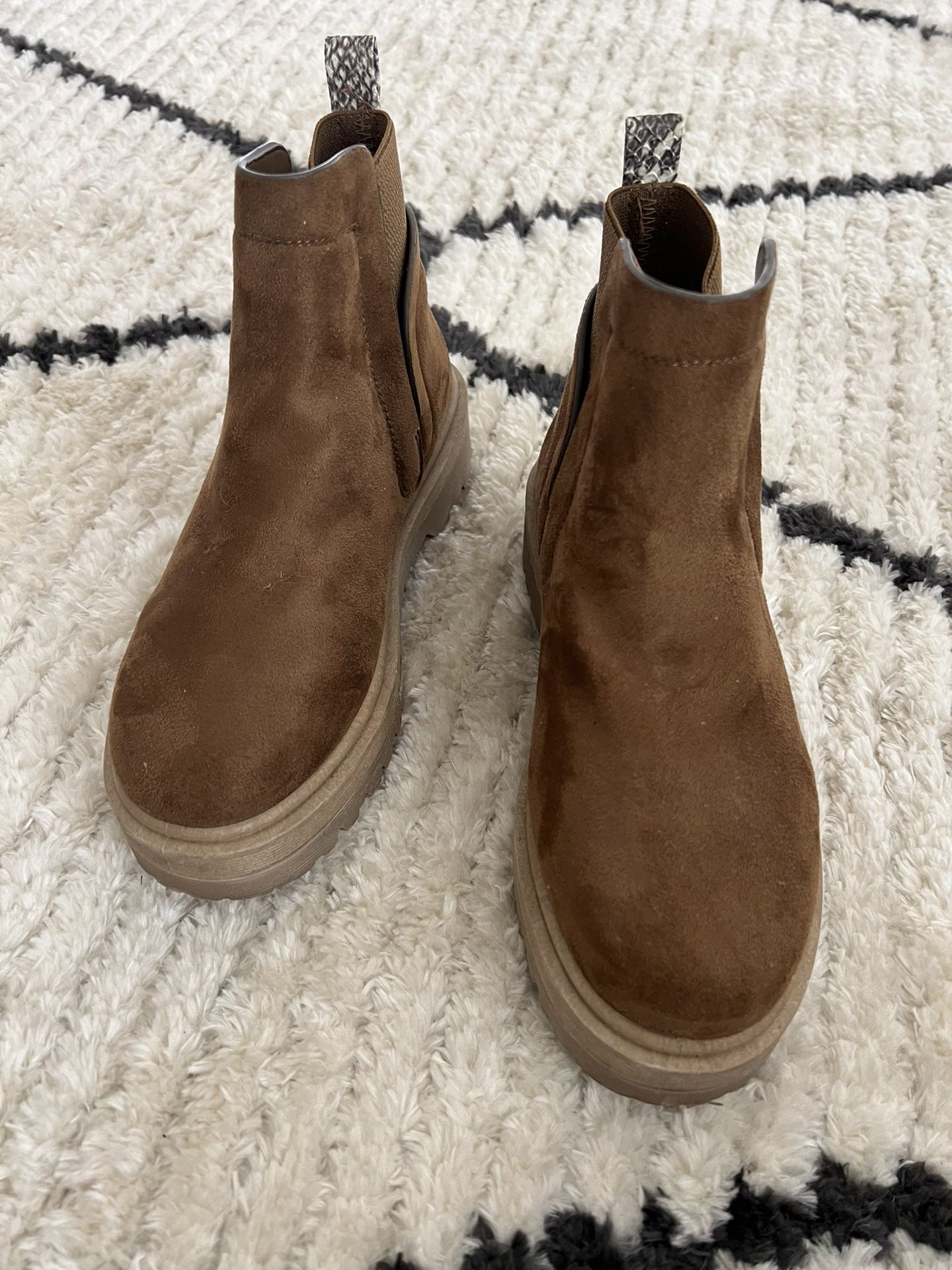 Light Brown Suede Low Boots size 38