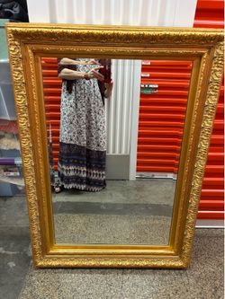 Mirror/wall mirror/beveled mirror/gold framed mirror/large mirror