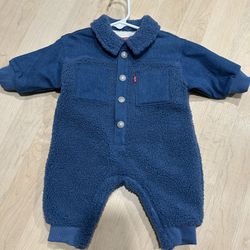 Levi’s Denim Fleece Romper Onesie - 3 Month