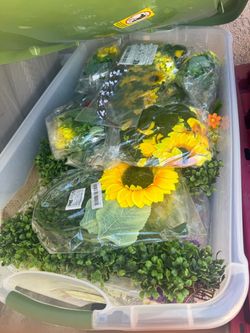 Artificial Sunflower and Greenery Lot
