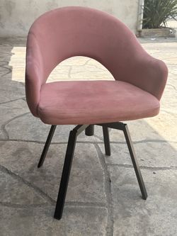 Pink Velvet Swivel Accent Chair