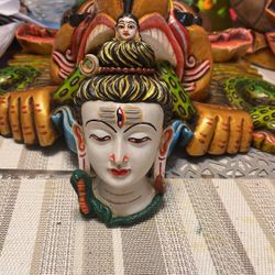 Wall Hanging Lord Shiva Mask With Ganga And Snake