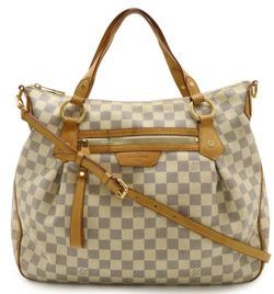 Louis Vuitton Damier Azur Evora MM handbag.