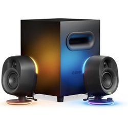 SteelSeries Arena 7 RGB Illuminated 2.1 Gaming Speakers with Powerful Bass, Subwoofer, and Bluetooth - For PC, PlayStation, Mobile