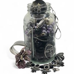  🖤 Purple  Noir Mystery Jewelry Jar ✦ Mystic Topaz Edition
