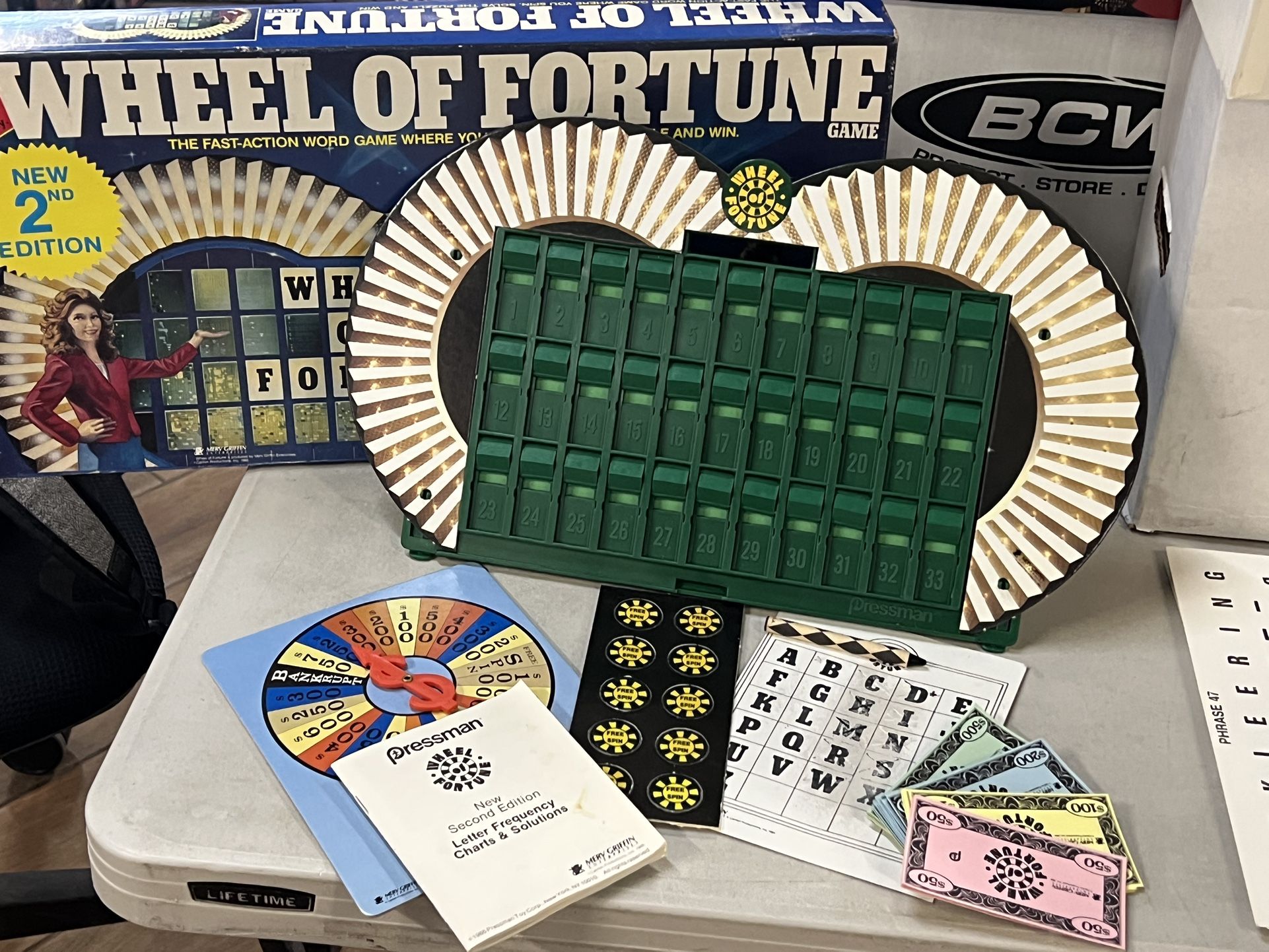 1985 Wheel Of Fortune Board Game, New 2nd Edition, By Pressman. Used