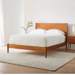West Elm Mid Century Queen Bed, Acorn
