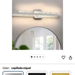 HAHZT Luz Moderna para Tocador de Baño: Níquel Cepillado 32 pulgadas 28W LED Regulable Luminarias de