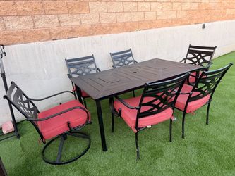 Metal patio table set