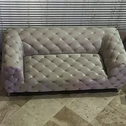 Brand New Beige Velvet Loveseat 