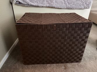 Woven Metal Deep Storage Box Basket Brown Large