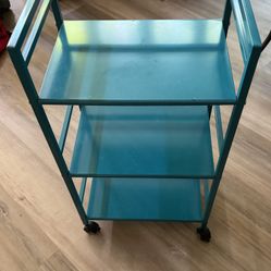 Turquoise Rolling Cart