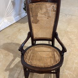 Victorian style cane rocking chair