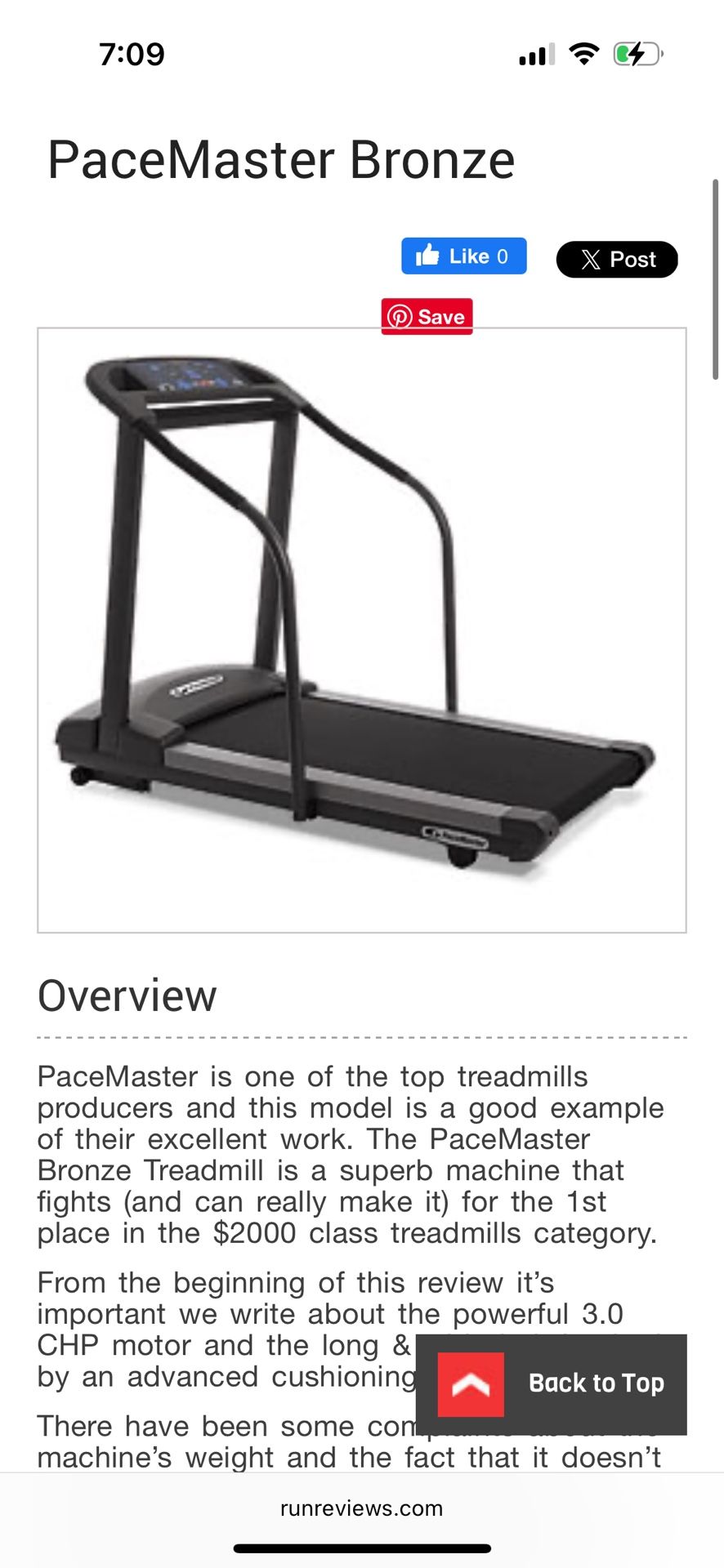 Pacemaster bronze Treadmill 