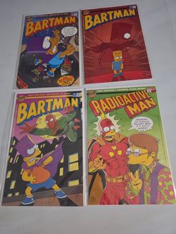 Bartman #1,2,4 Comic Book Bongo Comics Plus Radioactive Man 216 Set