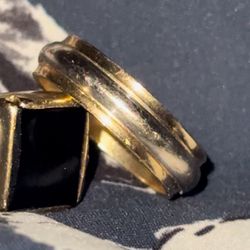 TWO TONE SOLID GOLD RING 14K