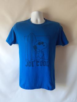 Snoopy Joe Cool men's blue short sleeve t-shirt size S