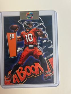 Bo Nix #10 Custom Blast Art Trading Card