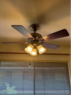 Ceiling Fan with Lights – Wood Blades – Works Great
