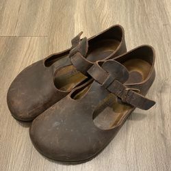 Birkenstocks Paris Sz 37 Oiled Brown Leather Clogs