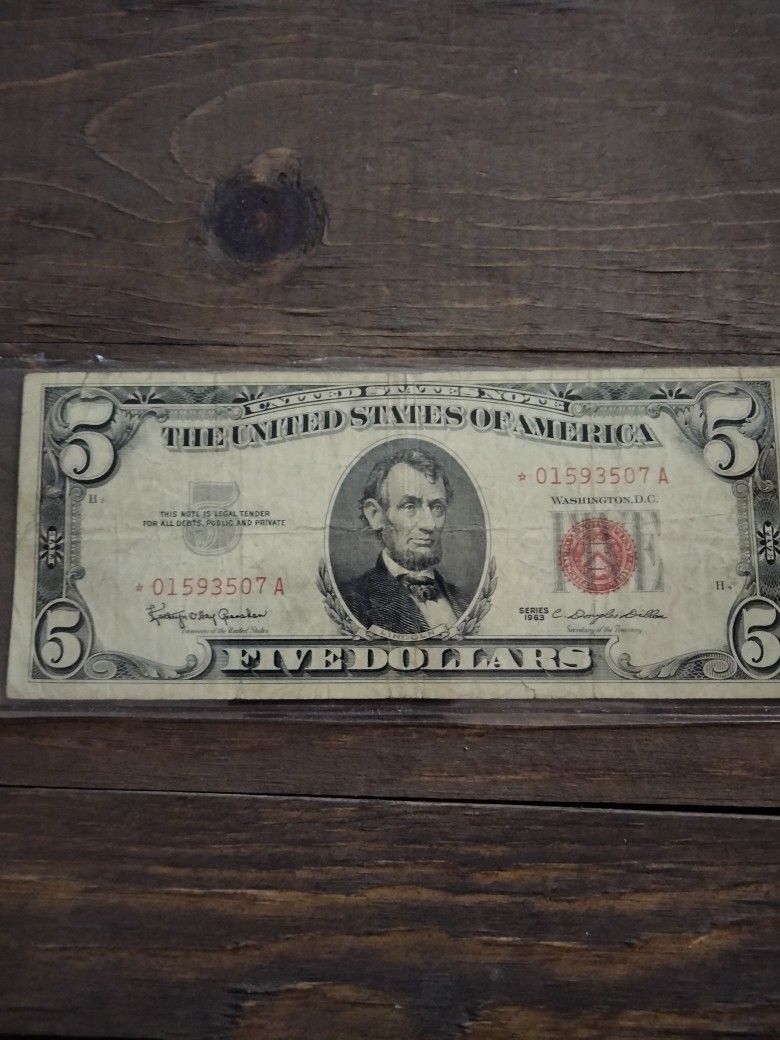 1963 Star 5 Dollar Bill