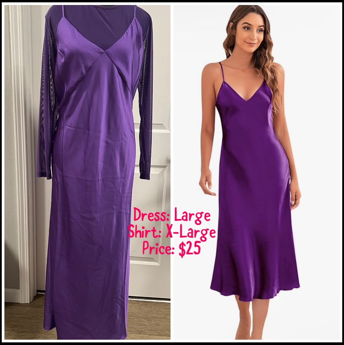 Purple slip dress