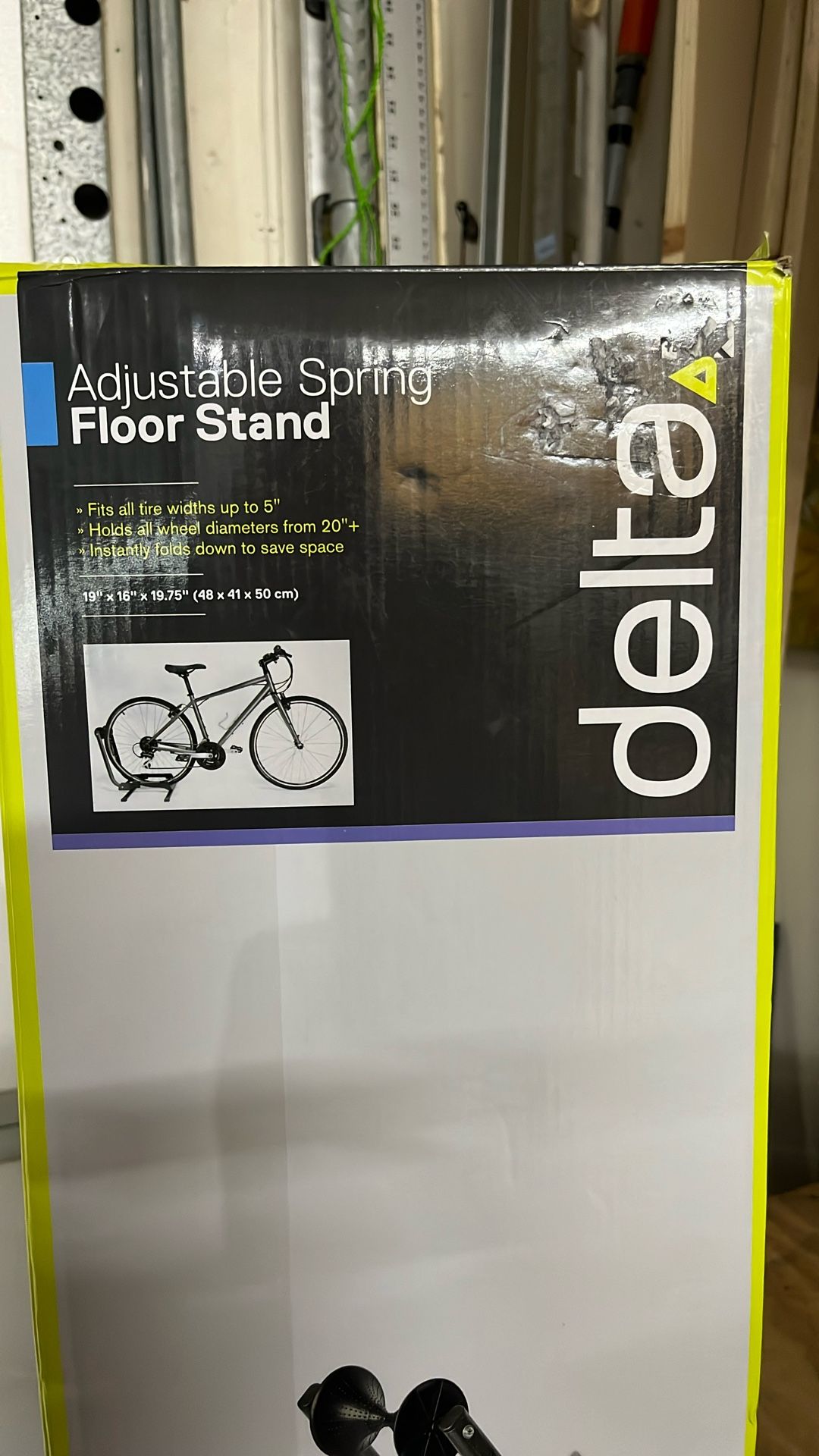 Delta Cycle Adjustable Spring Bicycle Floor Stand, Gray, Tire Width Up To 5in