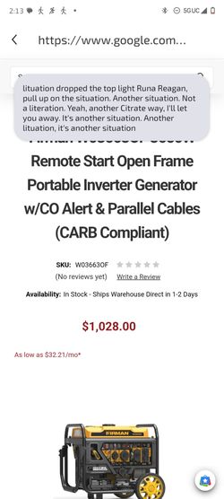 Firman generator w0366310f