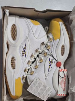 Reebok Question Mid Yellow Toe Men's 7.5
