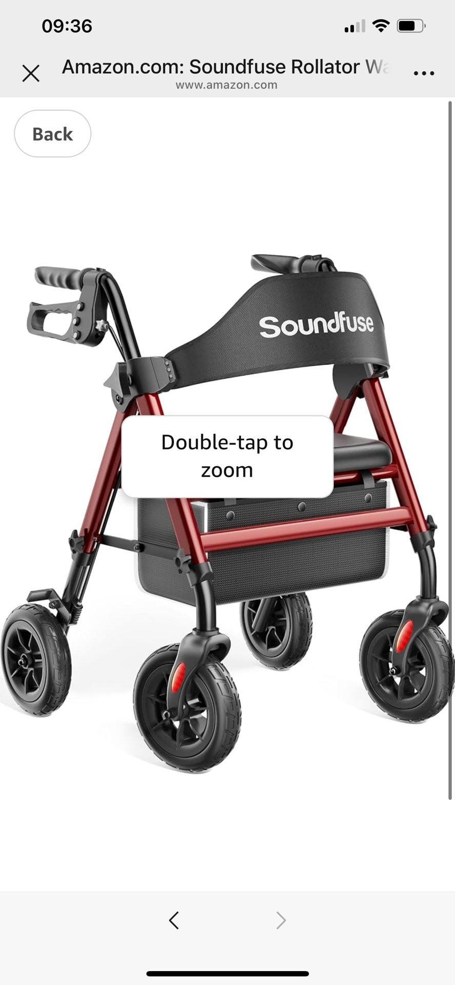 Rollator Walkers for Seniors with Seat Foldable Lightweight Rolling Walker with 8