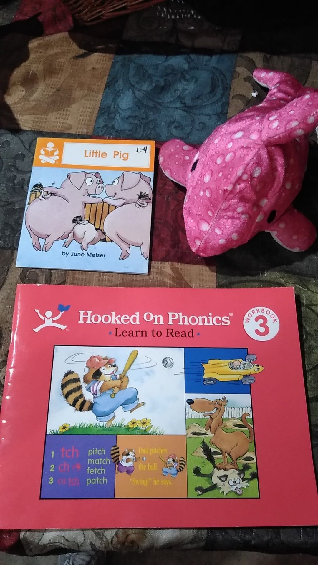 Children books and stuffed animal